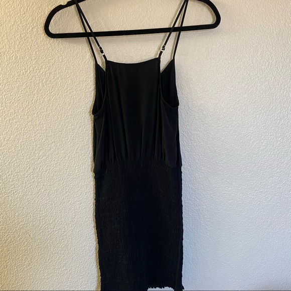 Joie black silk smocked mini dress, xs - Picture 6 of 9